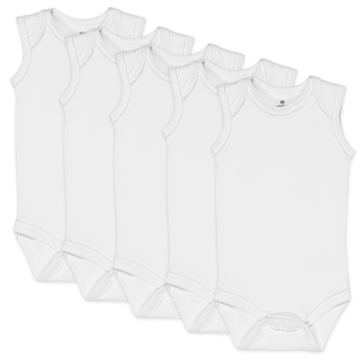 5-Pack Organic Cotton Sleeveless Bodysuits