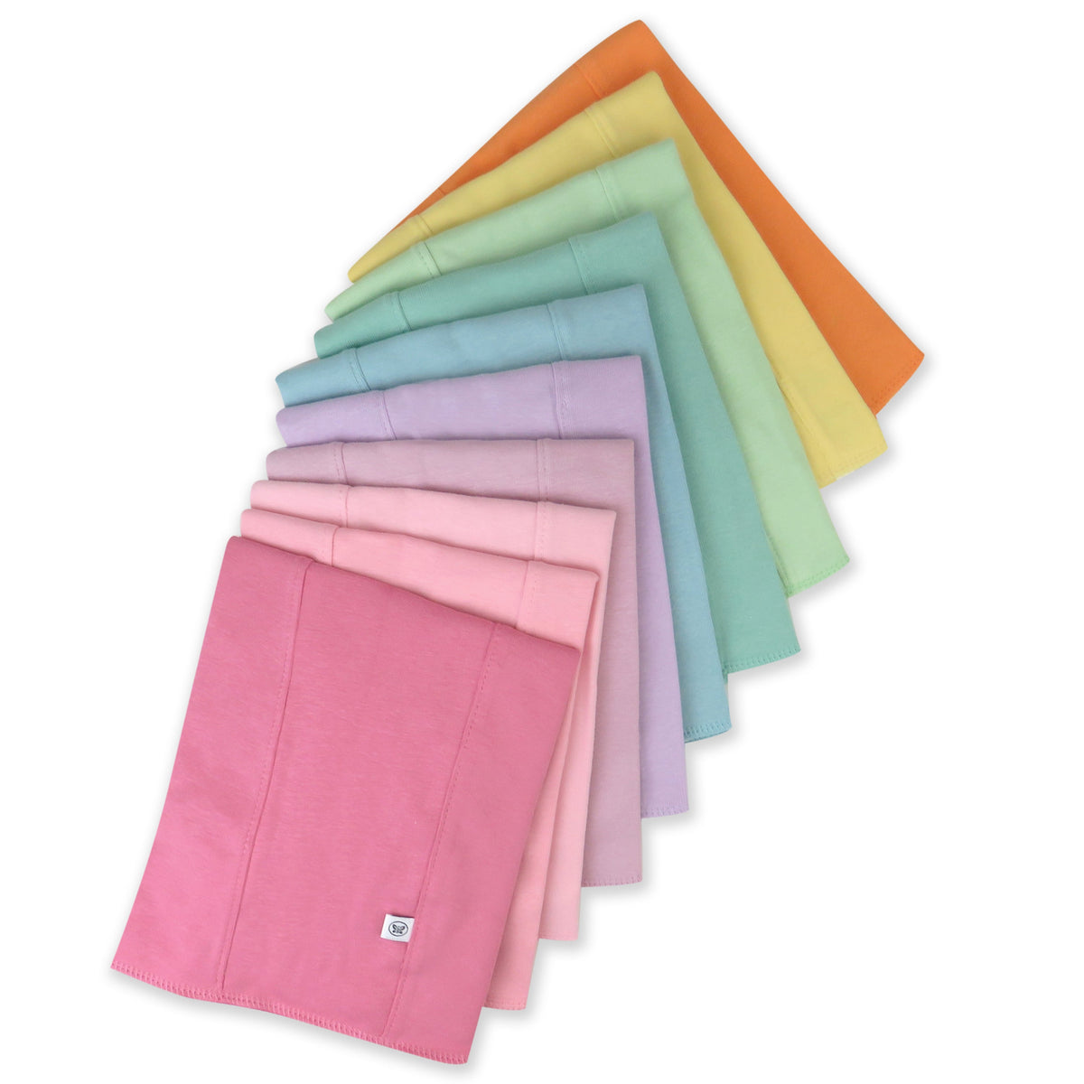 10-Pack Organic Cotton Knit Tri-fold Burp Cloths