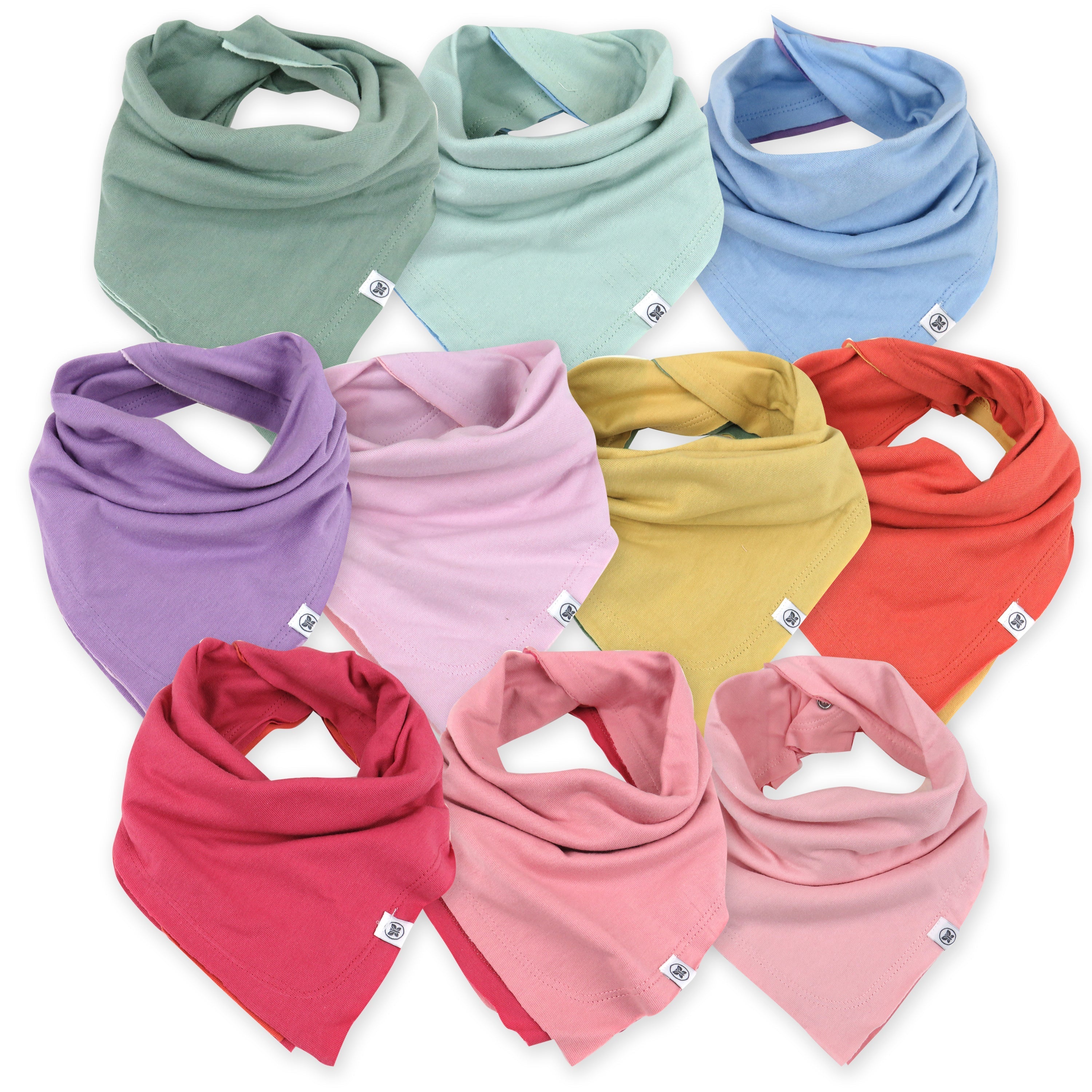 20-Pack Organic Cotton Short Sleeve Bodysuit & Bandana Bib Burp Cloth Bundle