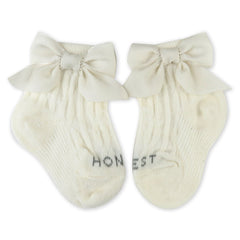 Cable Knit Sock with Bow