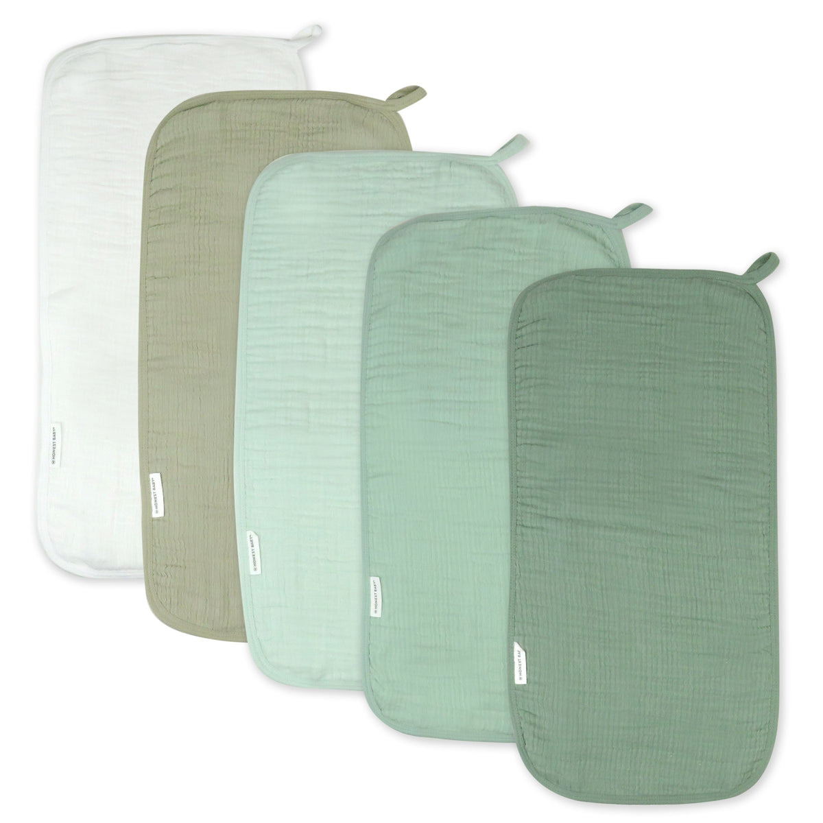 5-Pack Organic Cotton Multi-layer Woven Burp Cloths