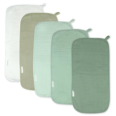 5-Pack Organic Cotton Multi-layer Woven Burp Cloths