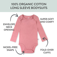 10-Pack Organic Cotton Long Sleeve Bodysuits