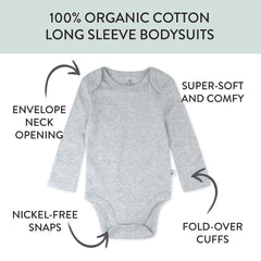10-Pack Organic Cotton Long Sleeve Bodysuits