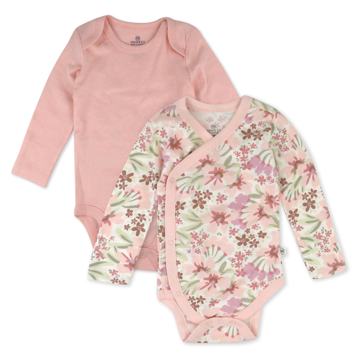 2-Piece Long Sleeve Organic Cotton Bodysuit & Side Snap Bodysuit