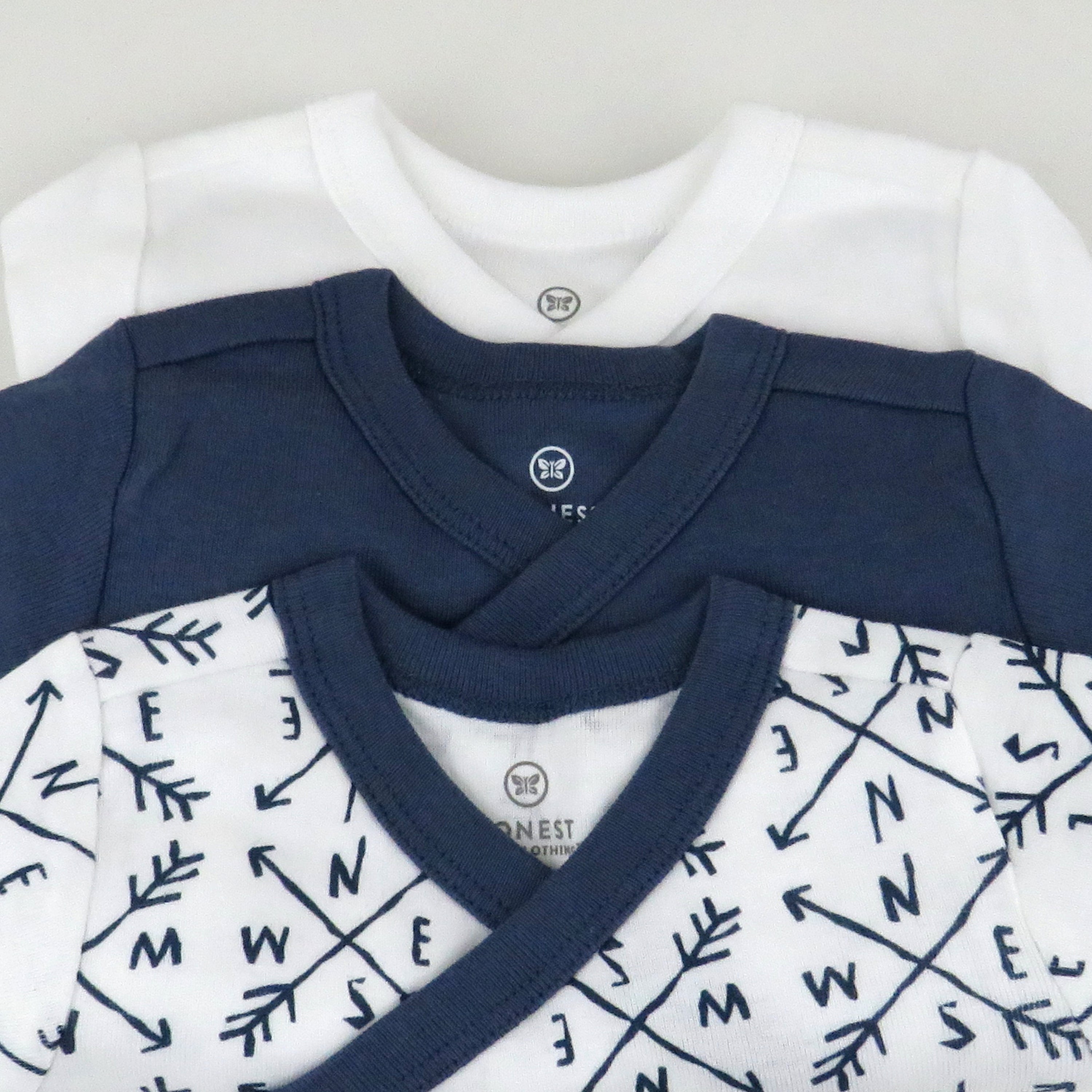 3-Pack Organic Cotton Long Sleeve Side-Snap Bodysuits