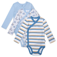 3-Pack Organic Cotton Long Sleeve Side-Snap Bodysuits