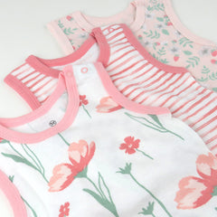 3-Pack Organic Cotton Sleeveless Bodysuit with Ruffles