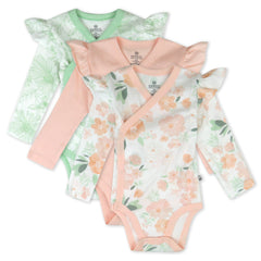 3-Pack Organic Cotton Long Sleeve Side-Snap Bodysuits