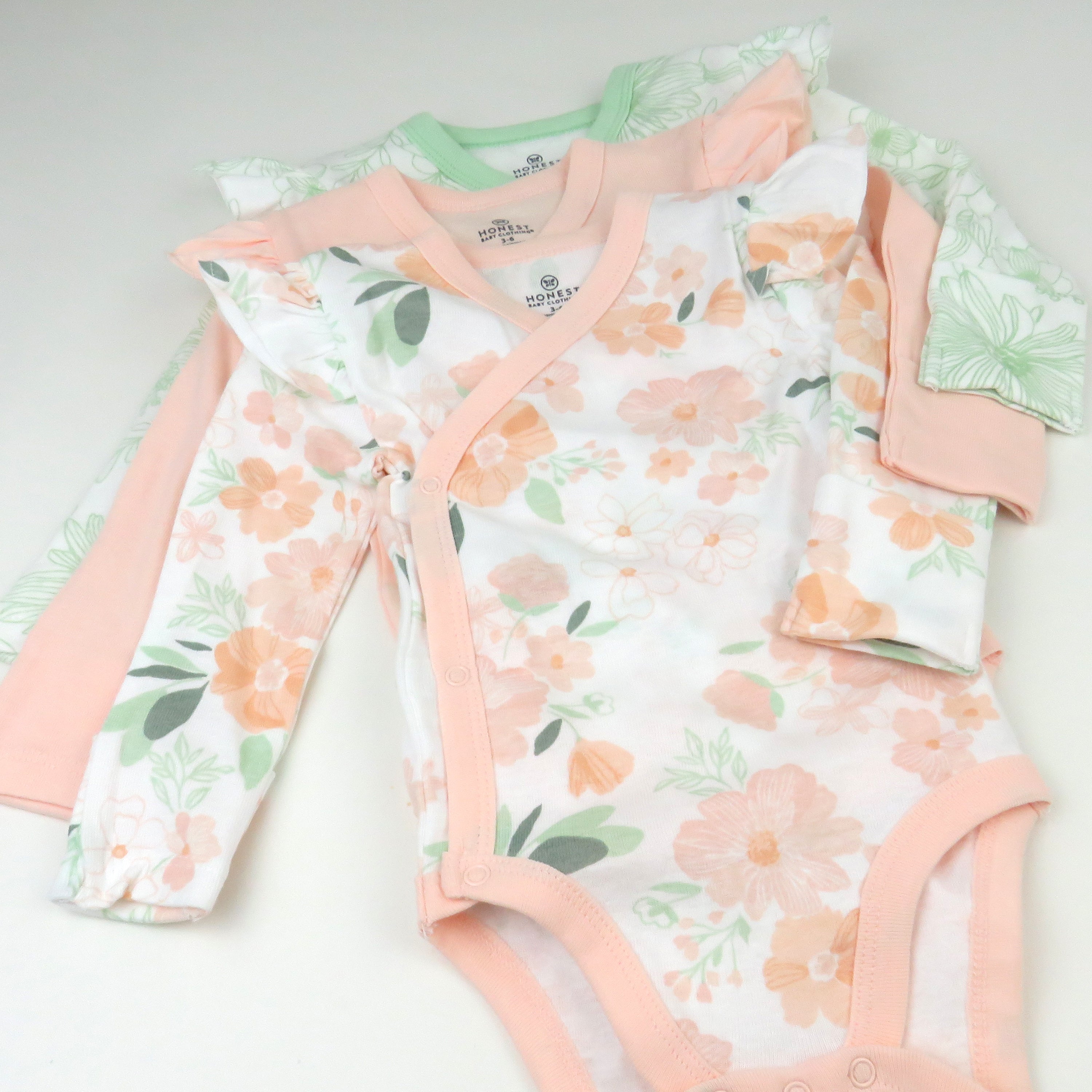 3-Pack Organic Cotton Long Sleeve Side-Snap Bodysuits