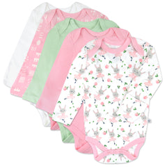 5-Pack Organic Cotton Long Sleeve Bodysuits
