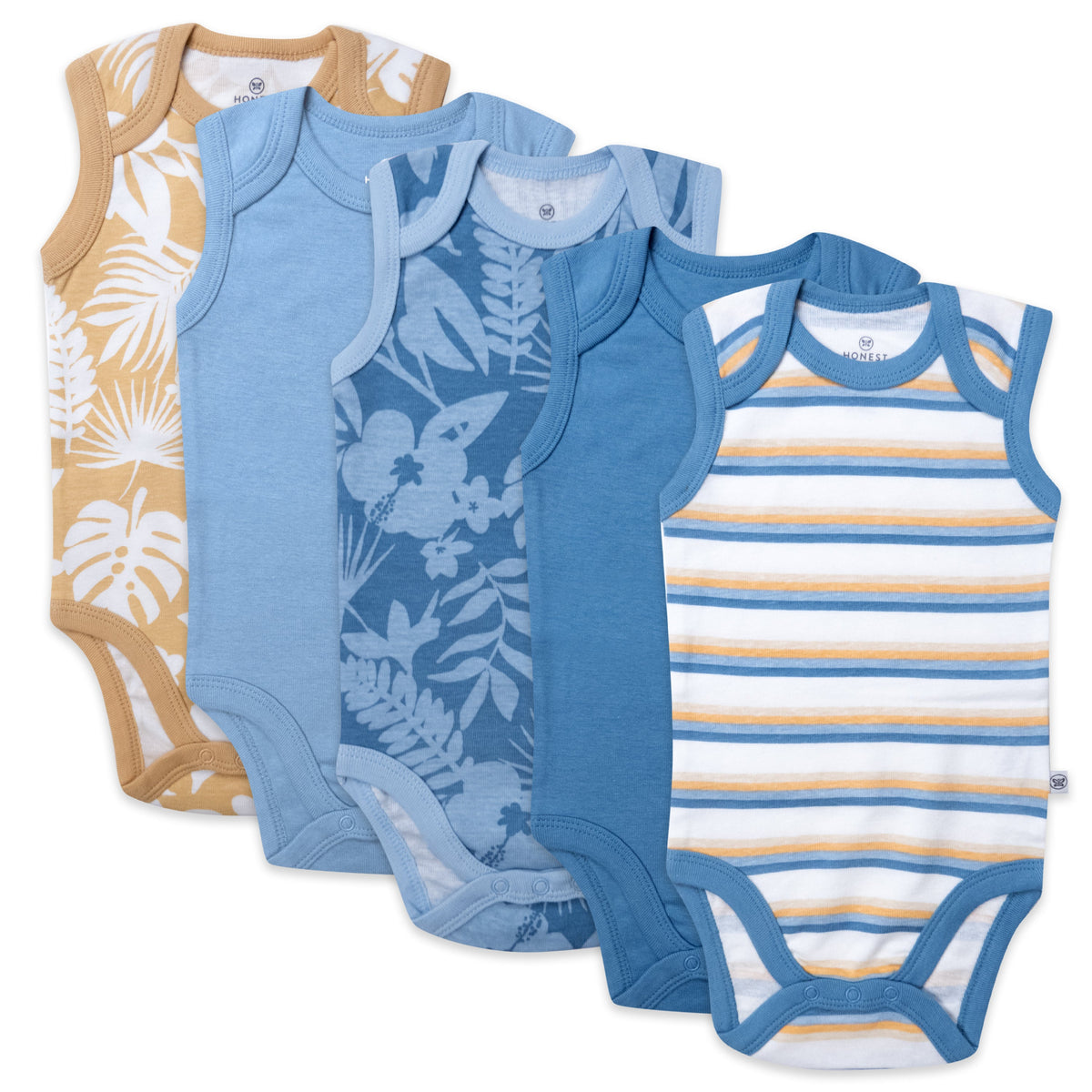 5-Pack Organic Cotton Sleeveless Bodysuits