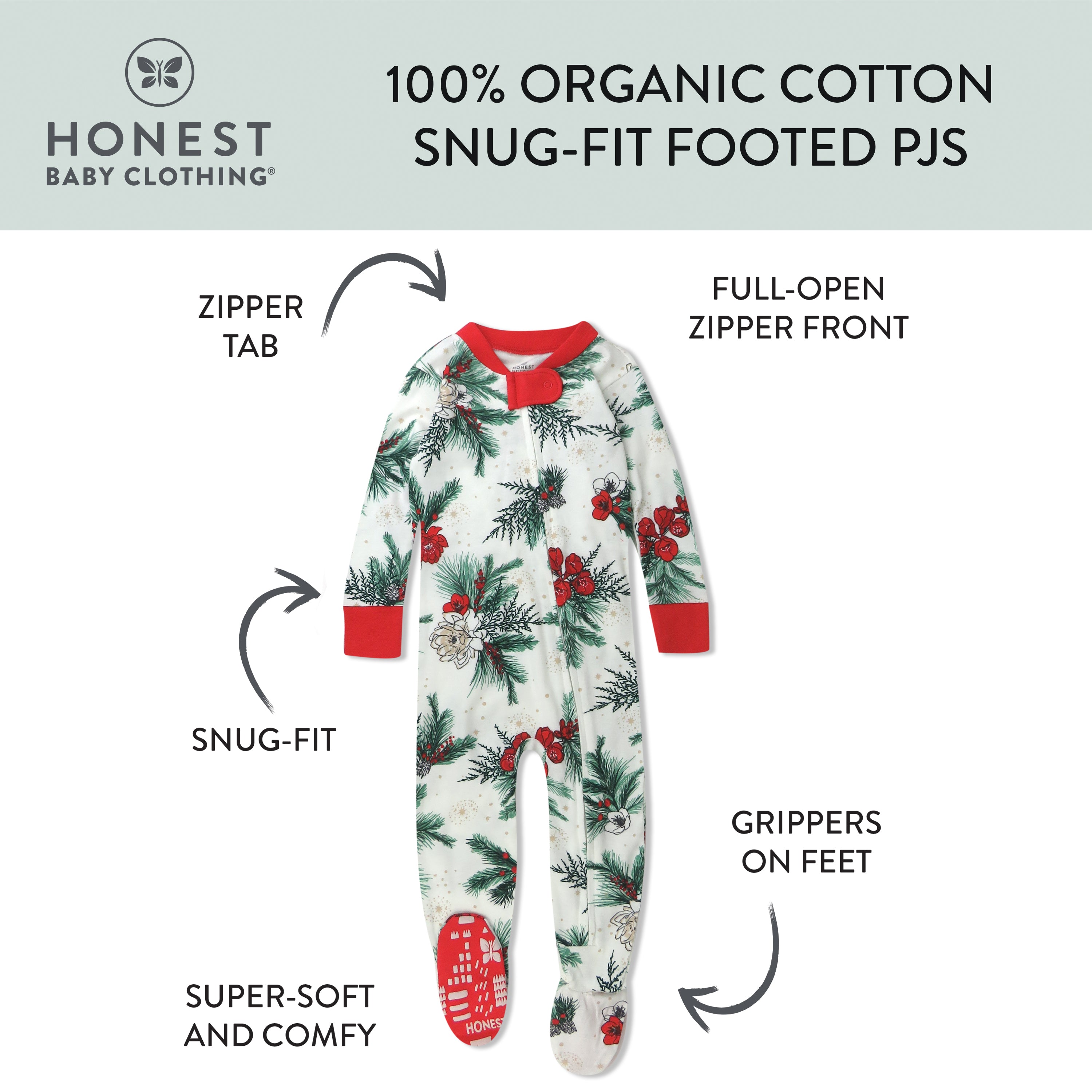 Organic Cotton Holiday Snug-Fit Footed Pajama