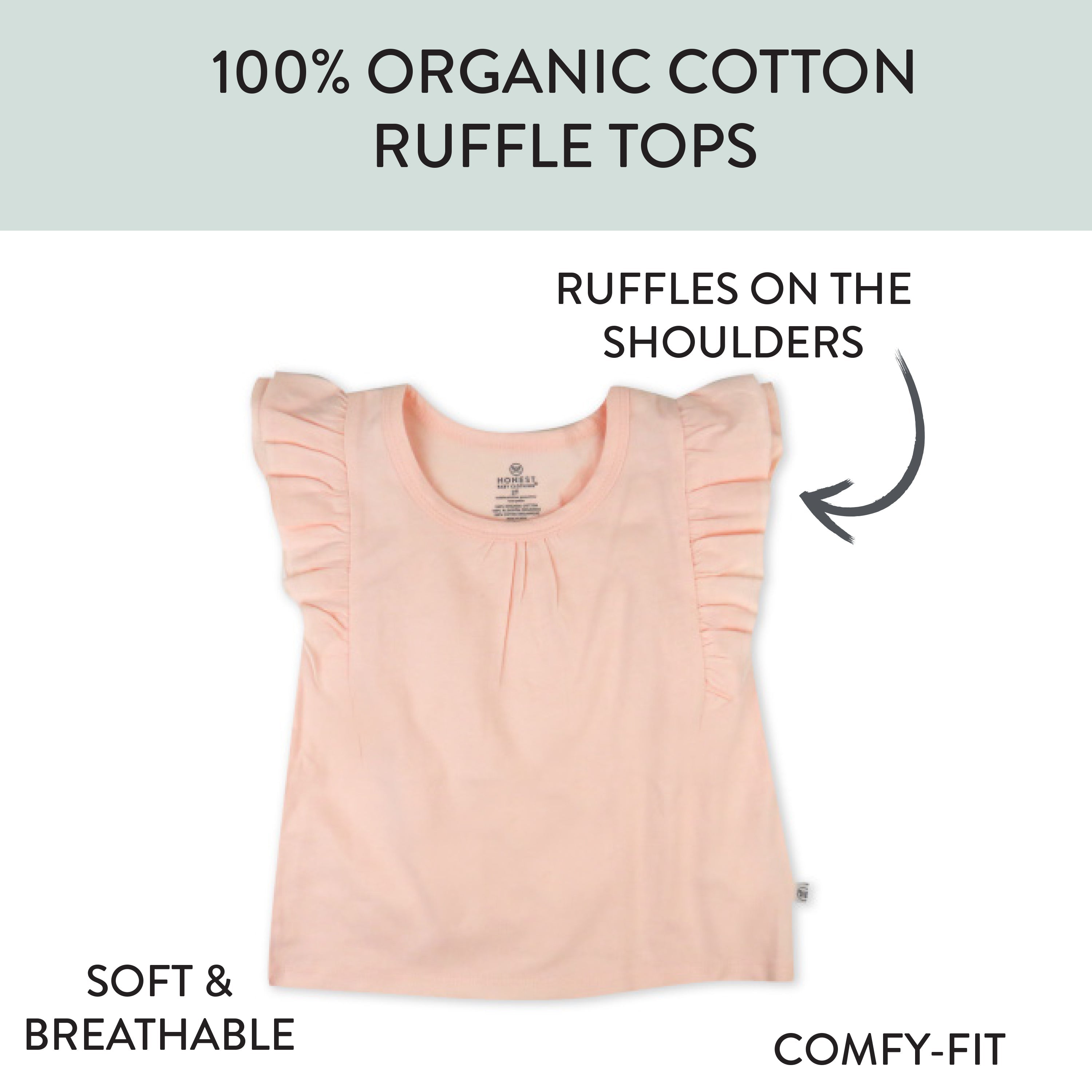 Toddler 3-Pack Sleeveless Ruffle Shoulder Tops
